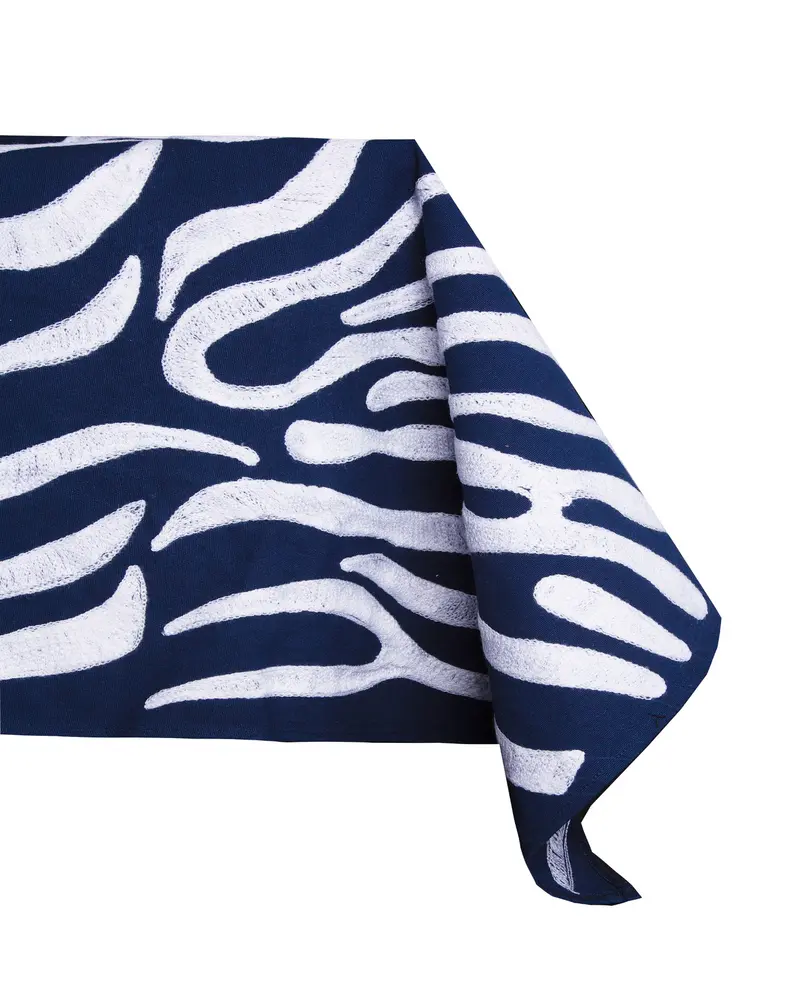 SET MANTEL Y SERVILLETAS CEBRA AZUL