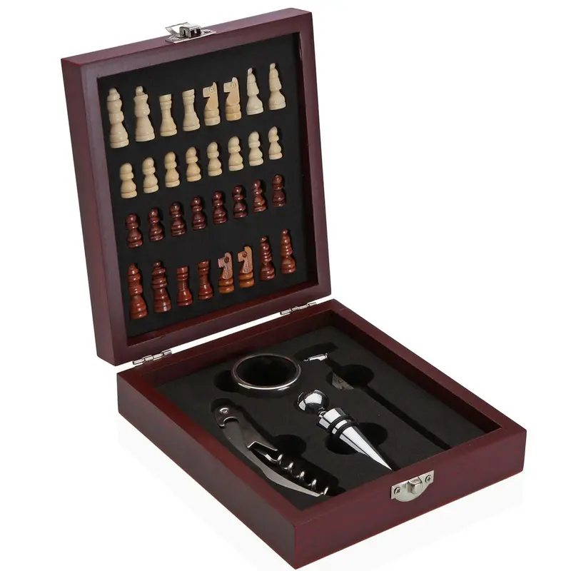 SET VINO AJEDREZ