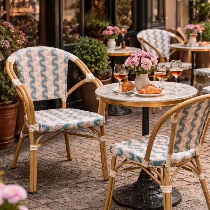 Silla Bistro Parisina Luxembourg con Brazos – Bamboo Look