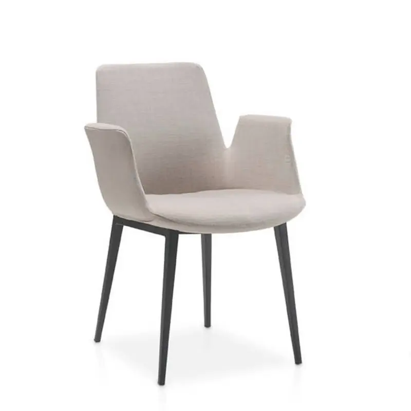 Silla comedor colección Elegance Acero Negro y Piel