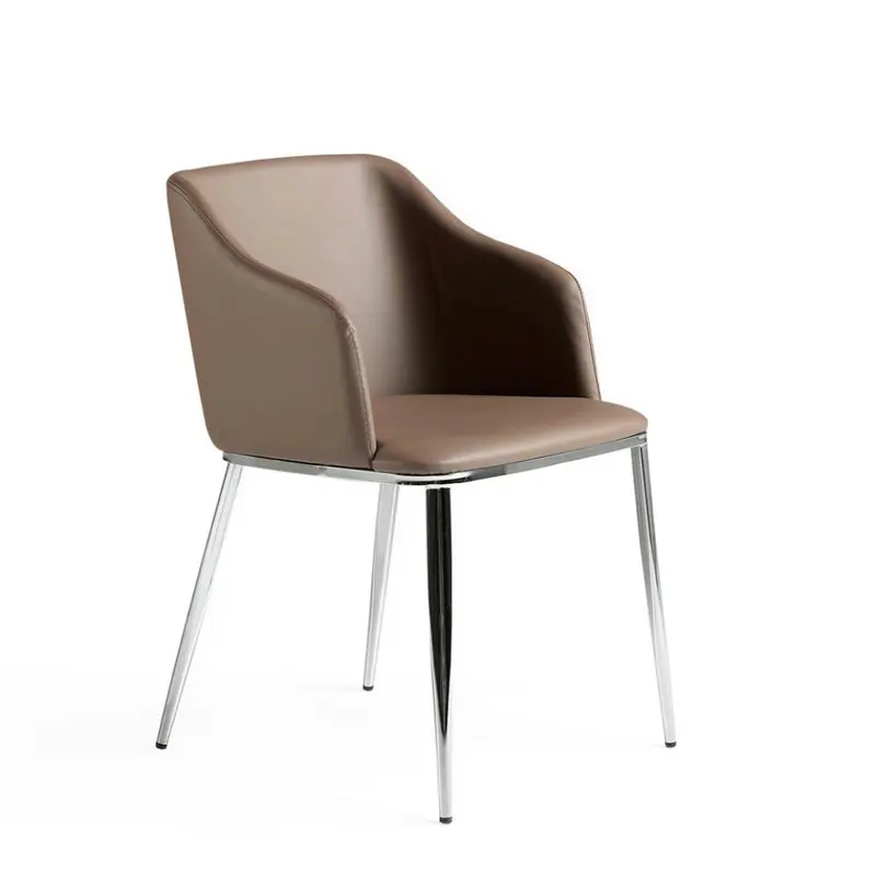 Silla comedor colección Elegance Acero y Piel Antimanchas