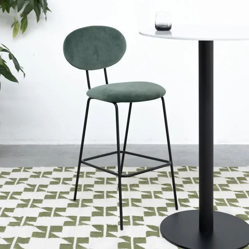 Silla de bar - Terciopelo Verde Oscuro/Negro - London