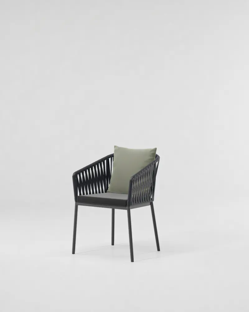 Silla de comedor con brazos Bitta Bela Rope | Pie de aluminio 01C | Cuerda Z01