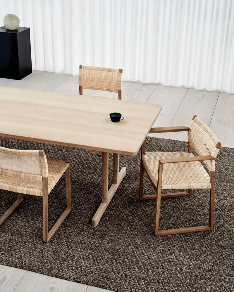 Silla de comedor con resposabrazos BM62 Cane Wicker