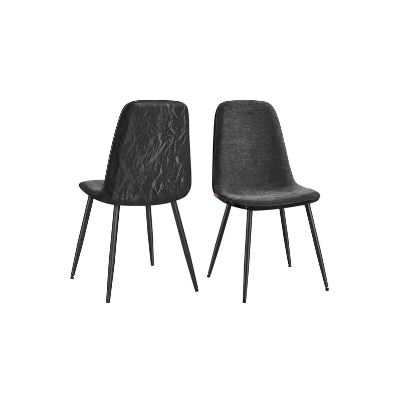 Silla de comedor de chenilla y metal fácil de limpiar para cocina
