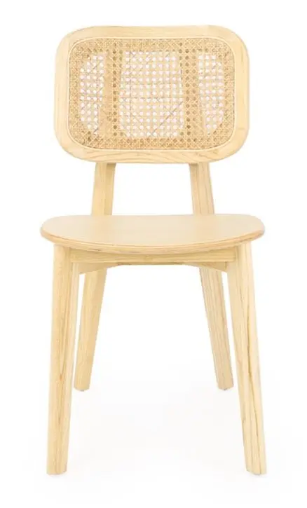 Silla de comedor de madera y chesca Selman natural new