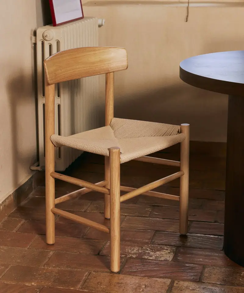 Silla de Comedor de Madera y Cuerda Trenzada Alba