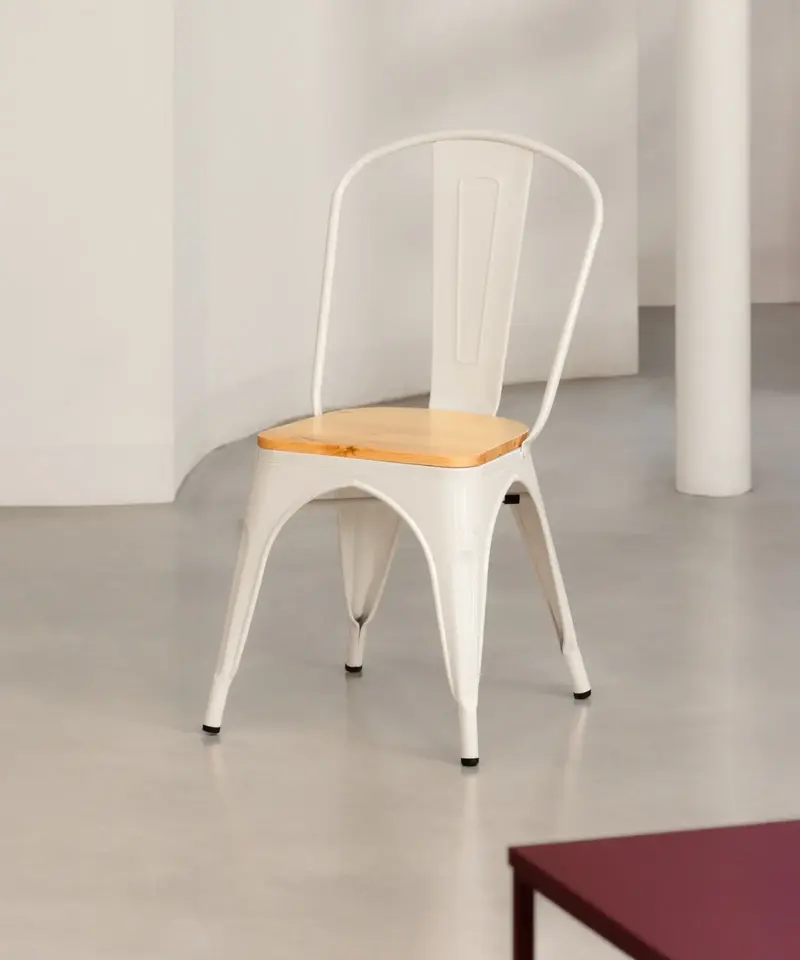 Silla de Comedor de Metal y Madera Tolik Wood