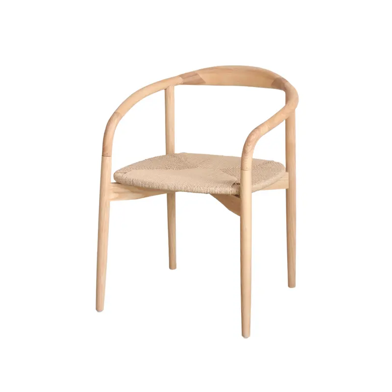 Silla de comedor Ely - Asiento rectangular - Roble - Asiento tejido