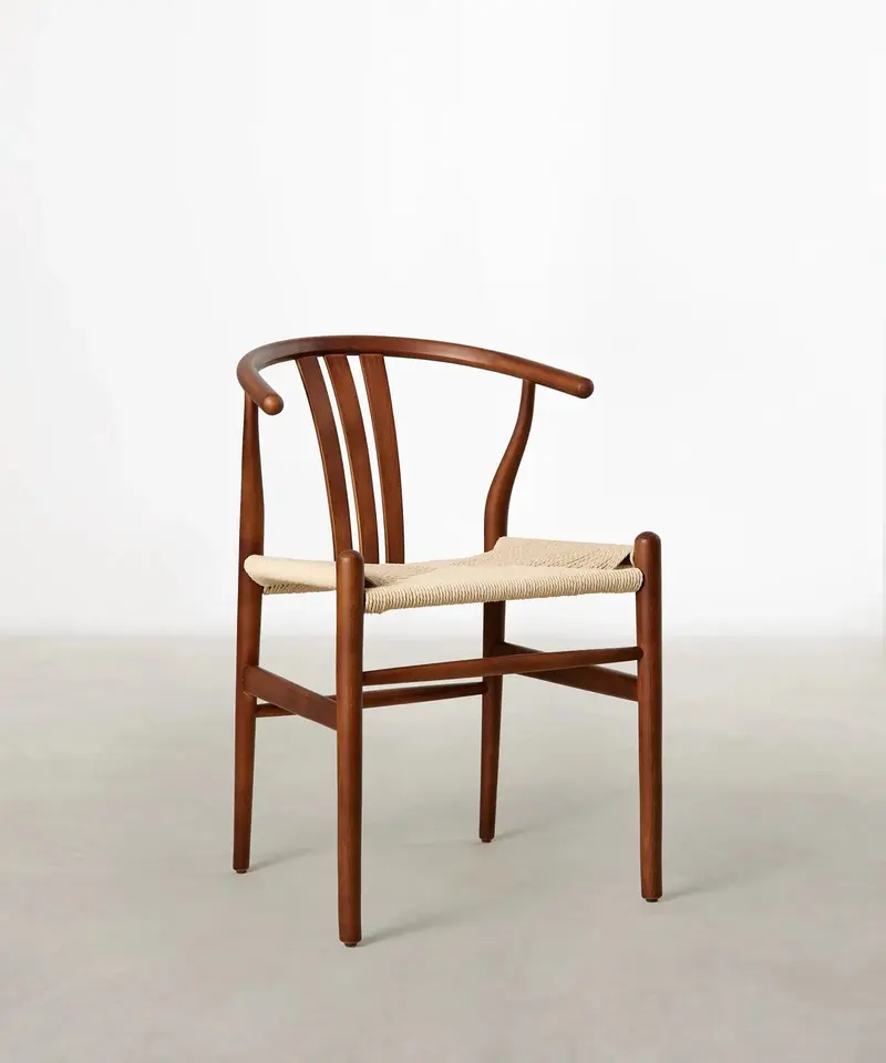 Silla de Comedor en Madera y Cuerda Trenzada Leena