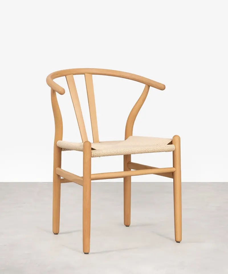 Silla de Comedor en Madera y Cuerda Trenzada Retro Edition