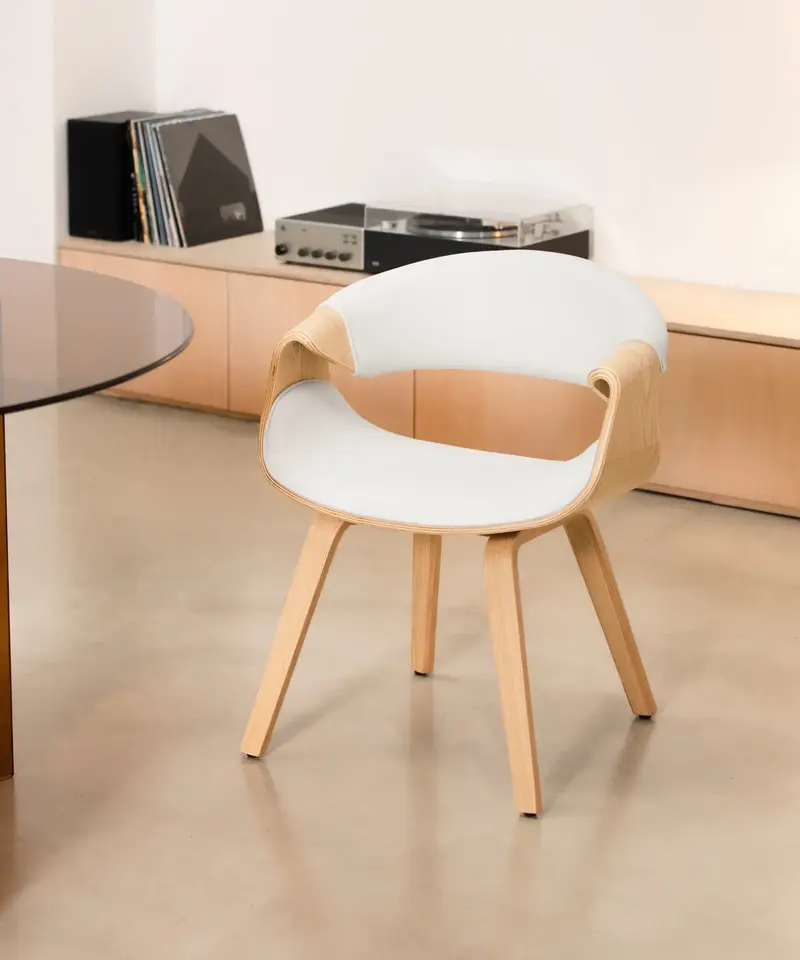 Silla de Comedor en Madera y Polipiel Binsa