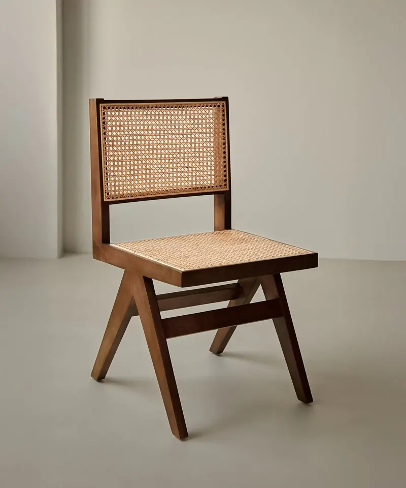 Silla de Comedor en Madera y Ratán Chiara