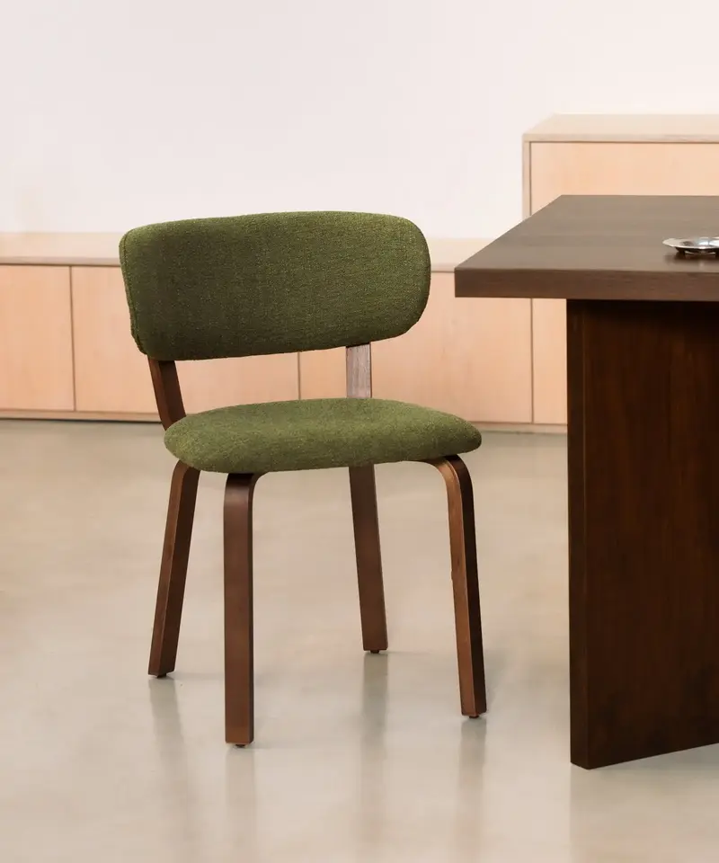 Silla de Comedor en Madera y Tapizada Benton