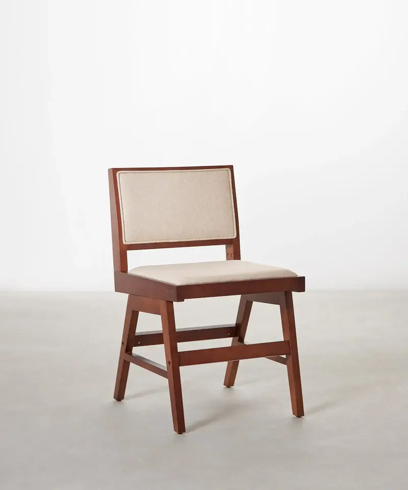Silla de Comedor en Madera y Tapizada Matilde