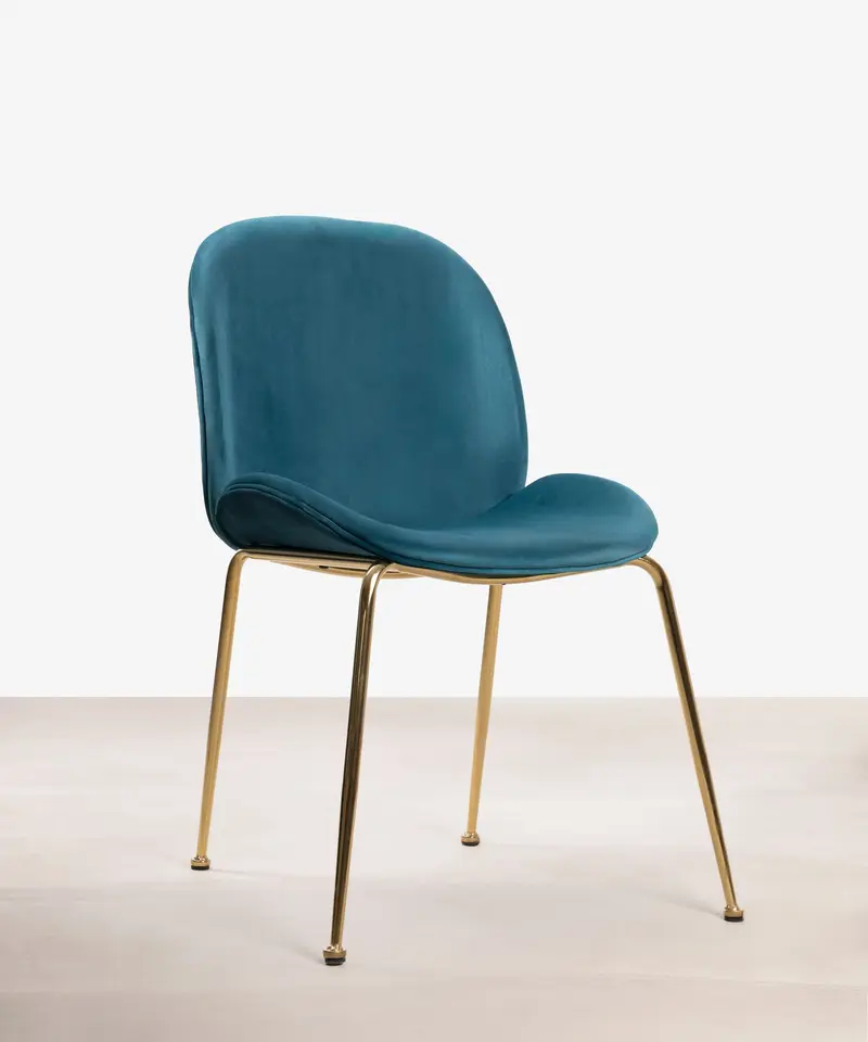 Silla de Comedor en Metal y Terciopelo Pary