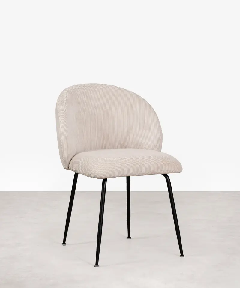 Silla de Comedor en Pana y Metal Agnes