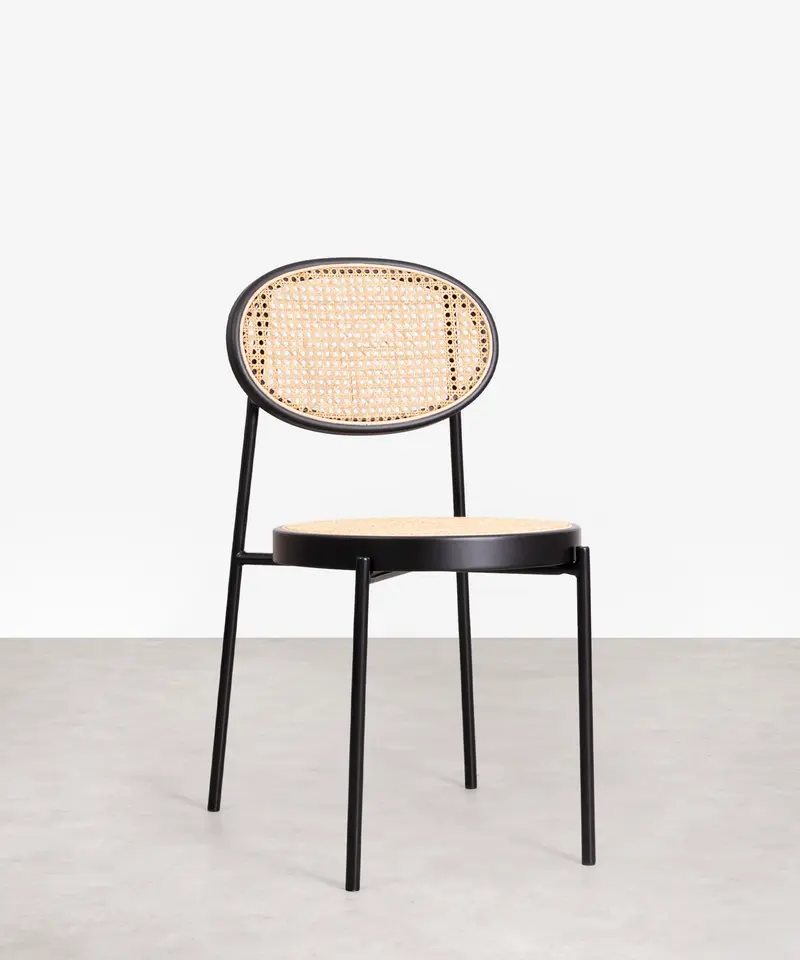 Silla de Comedor en Ratán y Metal Lora