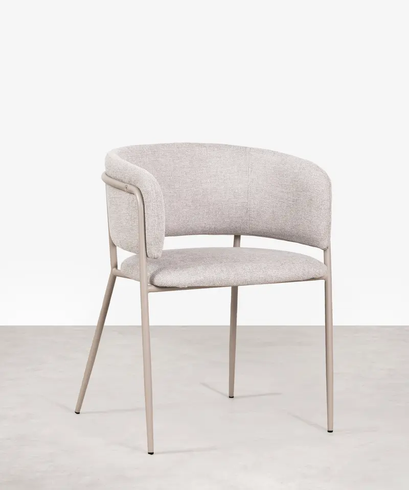 Silla de Comedor en Tela y Metal con Reposabrazos Teresa