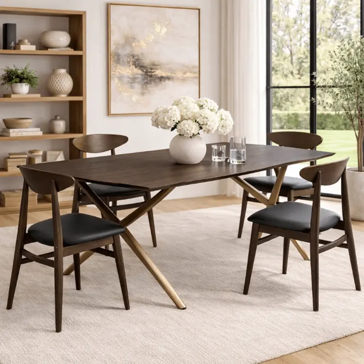 Silla de comedor estilo danés nogal Dalma