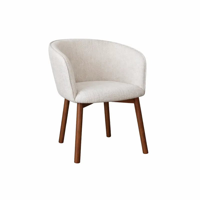 Silla de comedor Nox - color nogal oscuro - tejido Sandstone moteado