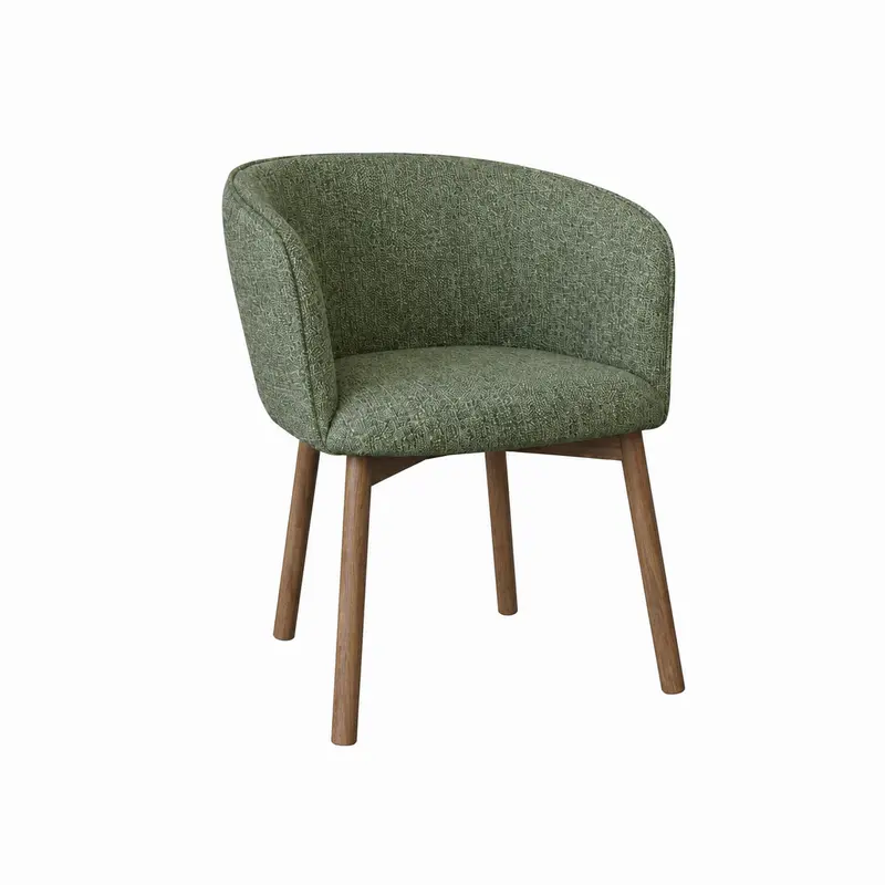 Silla de comedor Nox - color nogal oscuro - verde musgo