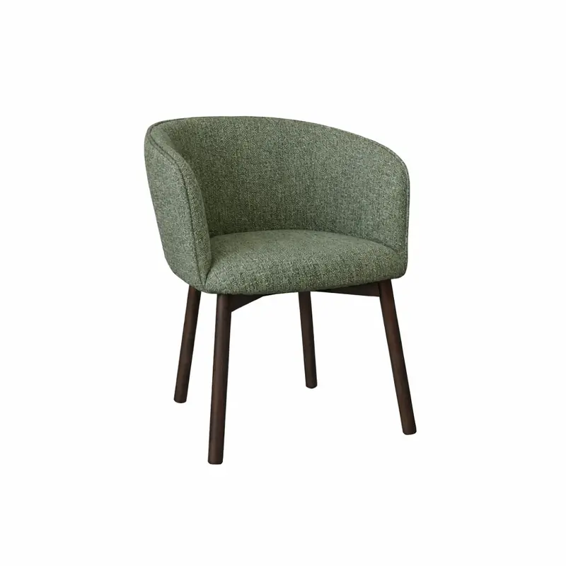 Silla de comedor Nox - Madera ahumada - Verde musgo