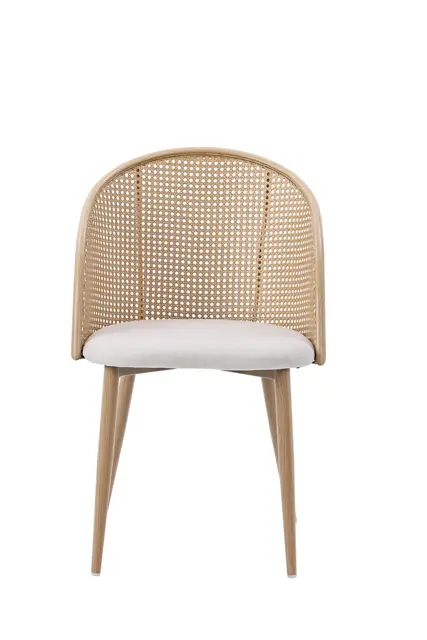 Silla de comedor ratán y terciopelo Lena Natural