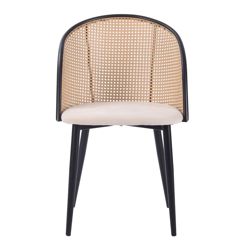 Silla de comedor ratán y terciopelo Lena