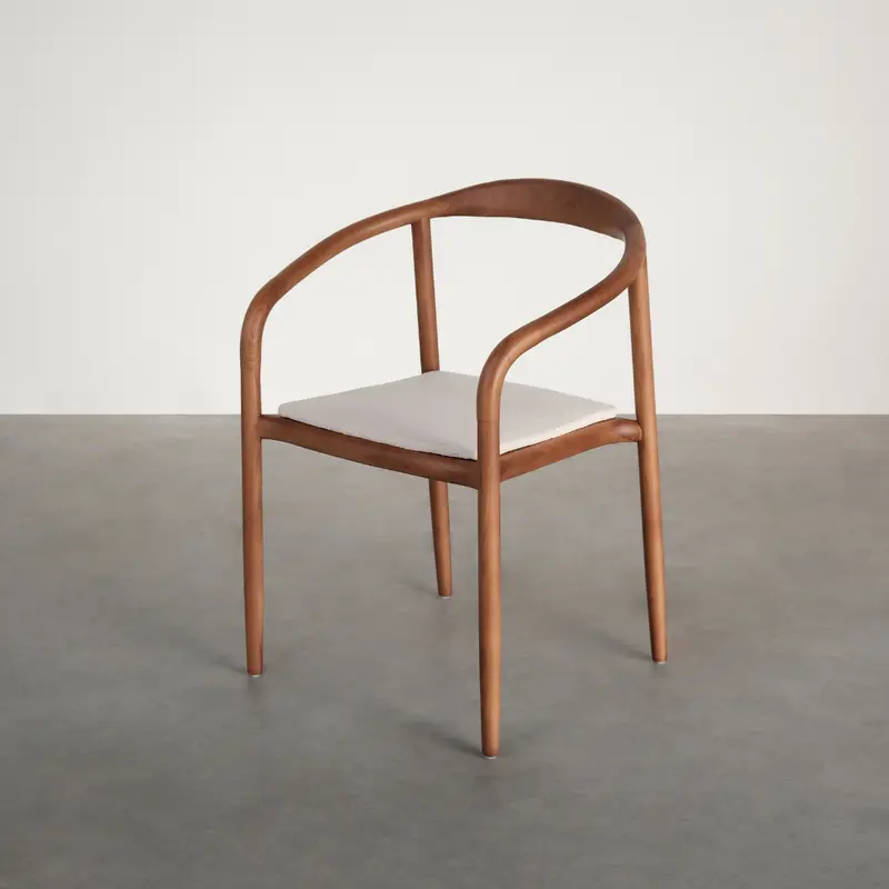 Silla de comedor Relax - Dubbo - Tela - Nogal