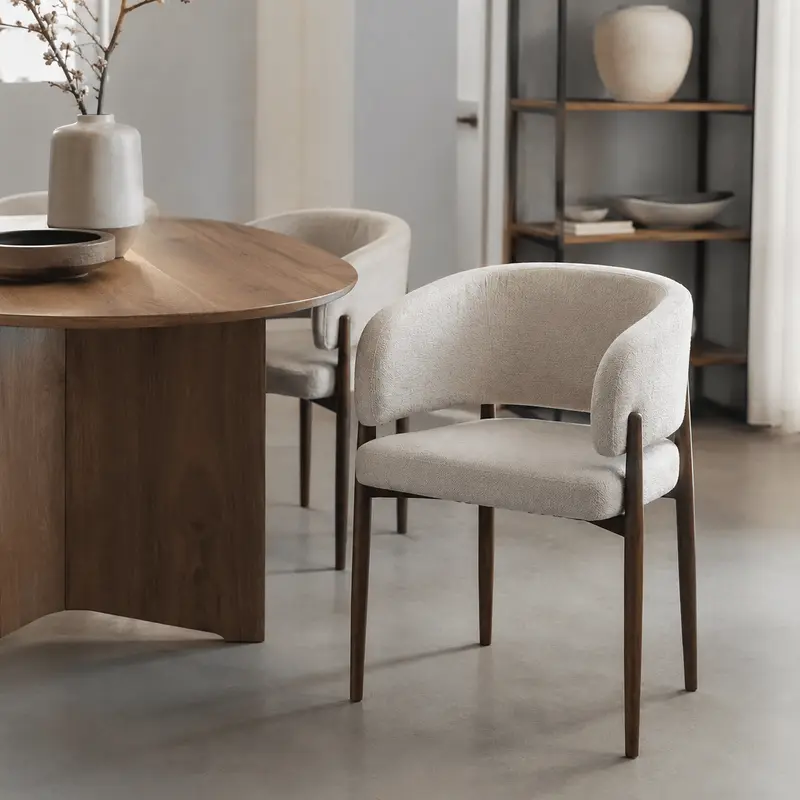 Silla de comedor reposabrazos tapizada Boras