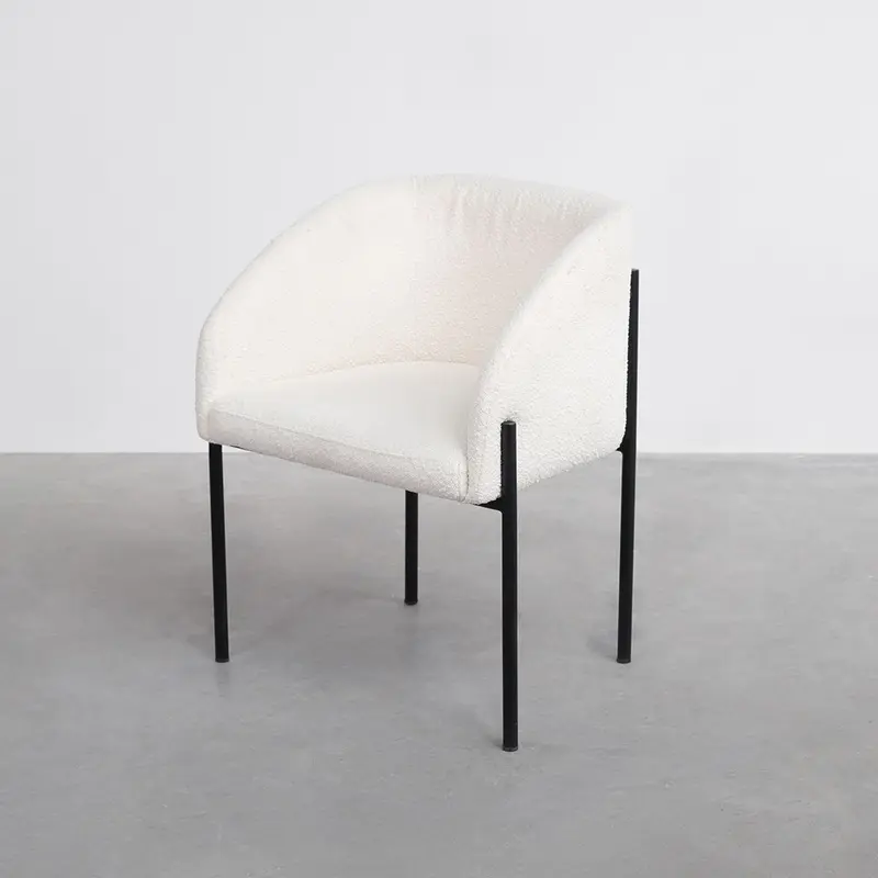 Silla de comedor - Royan - Bouclé blanco