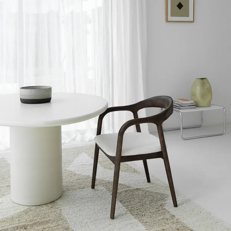 Silla de comedor - Smoke - Muret - Bouclé marfil - VDF117