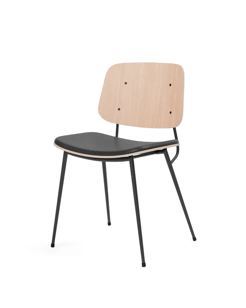 Silla de comedor Søborg Base Metal con asiento tapizado