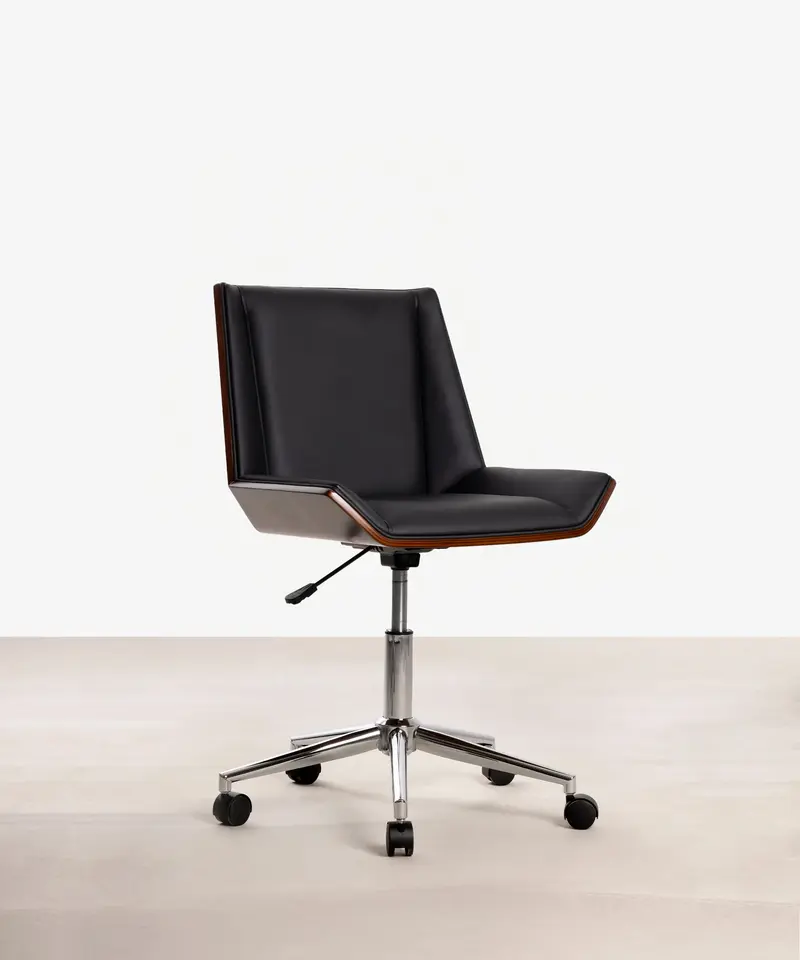 Silla de Escritorio de Polipiel y Madera Lyssa