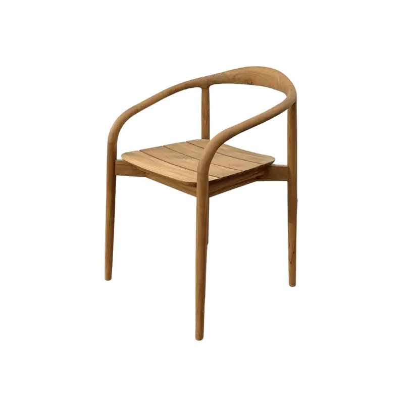 Silla de jardín Dubbo - H75,5 – Teca – Asiento de madera - Incl. cojín de asiento