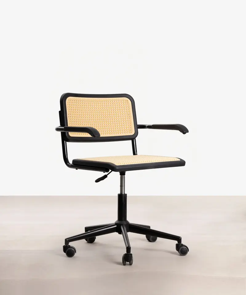 Silla de Oficina de Plástico y Ratán Candela Arms