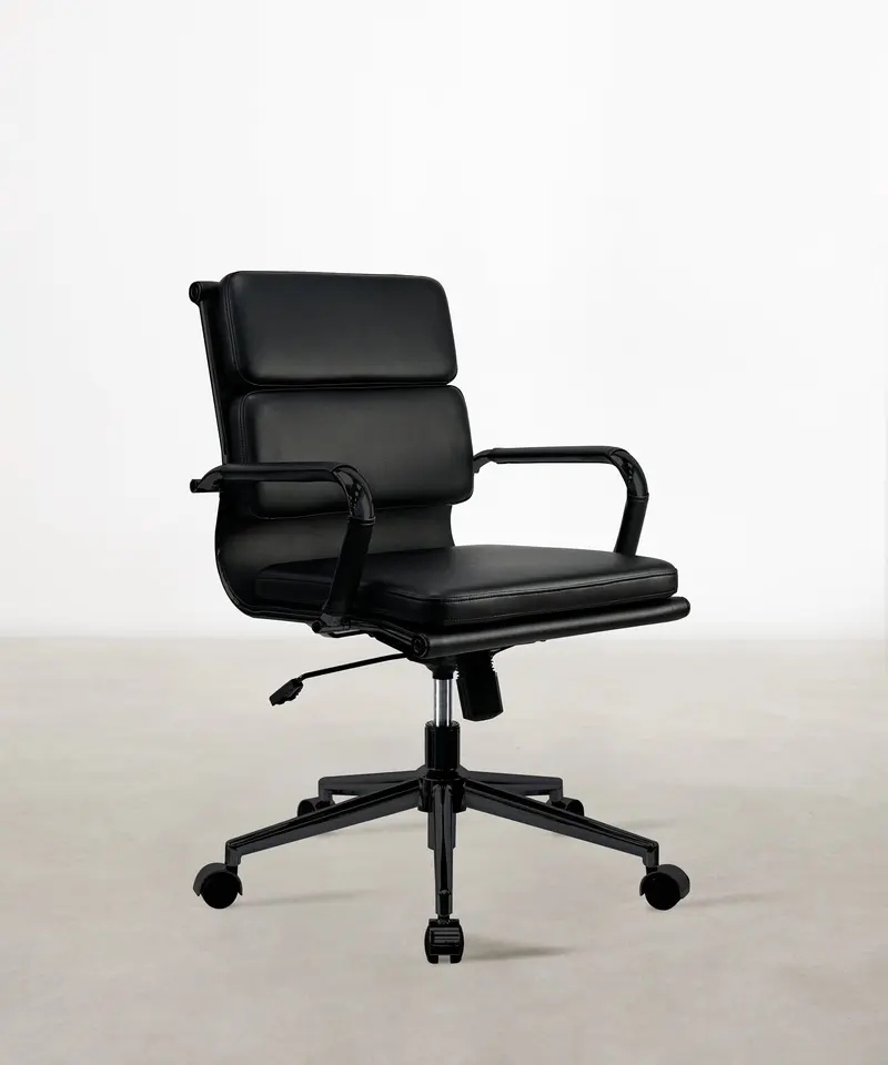 Silla de Oficina en Polipiel Low Base Belmont Black Edition