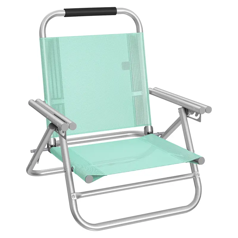 Silla de Playa con Respaldo Tela para Exteriores