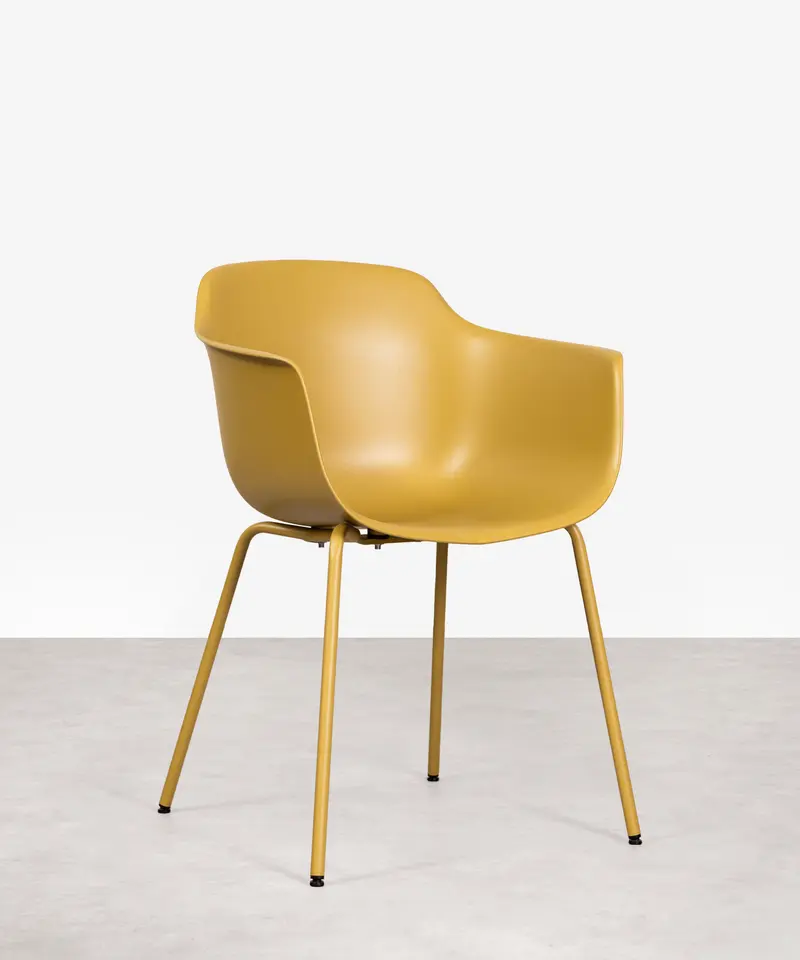 Silla de Polipropileno y Metal con Reposabrazos Elton Arms