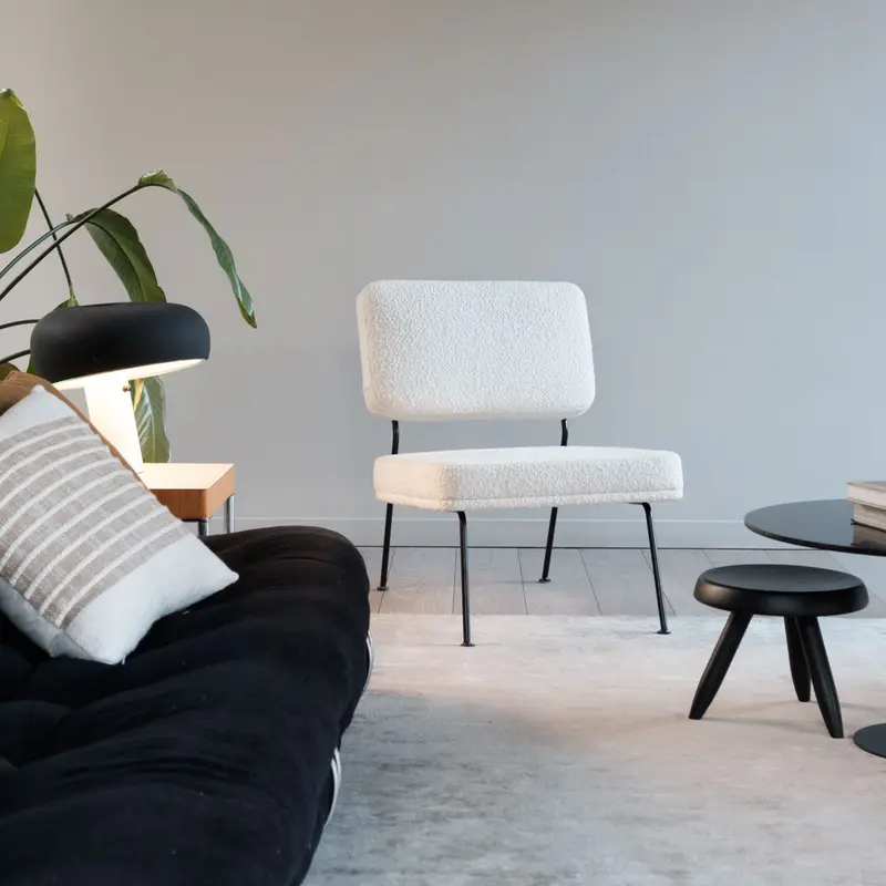 Silla Emma - Boucle Blanco - Negro