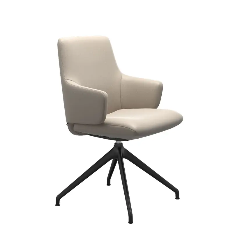 Silla giratoria de comedor Stressless® modelo LAUREL D350 con brazos Pie de Acero