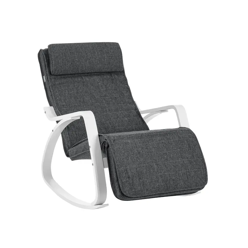 Silla Mecedora en Madera de Abedul Gris Oscuro