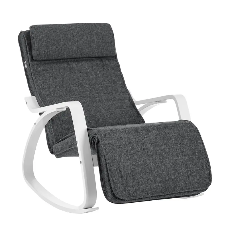 Silla Mecedora en Madera de Abedul Gris Oscuro