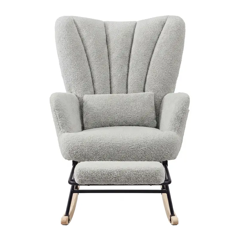 Silla Mecedora Ergonómica con Reposapiés y Cojín