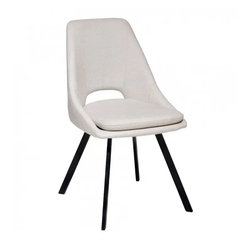 Silla Tapizada Patas Lacadas en Negro
