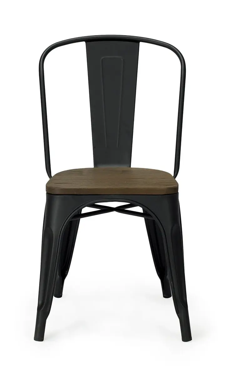 Silla Tolux acero negro mate Madera