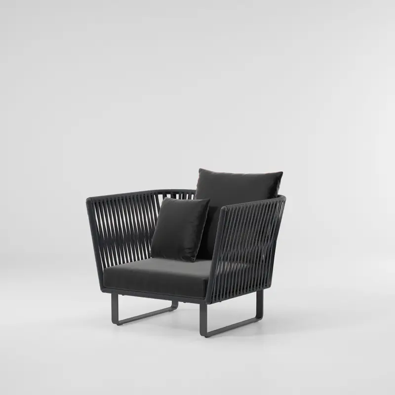 Sillón club Bitta Bela Rope | Pie de aluminio 01C | Cuerda Z01