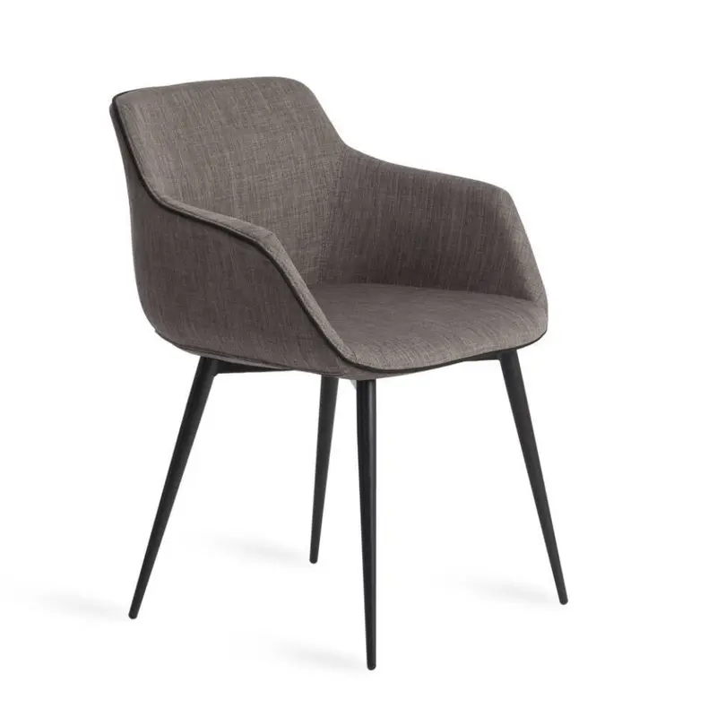 Sillón comedor colección Elegance Acero Negro y Piel o Tela