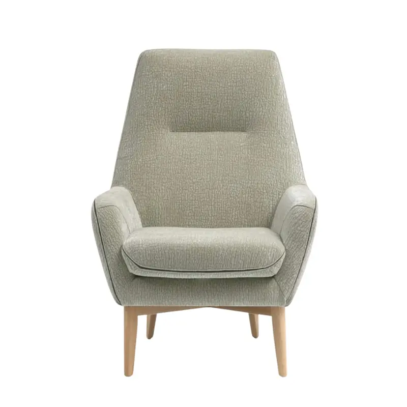 Sillón con patas de madera modelo NICASSIA Tapizado Antimanchas